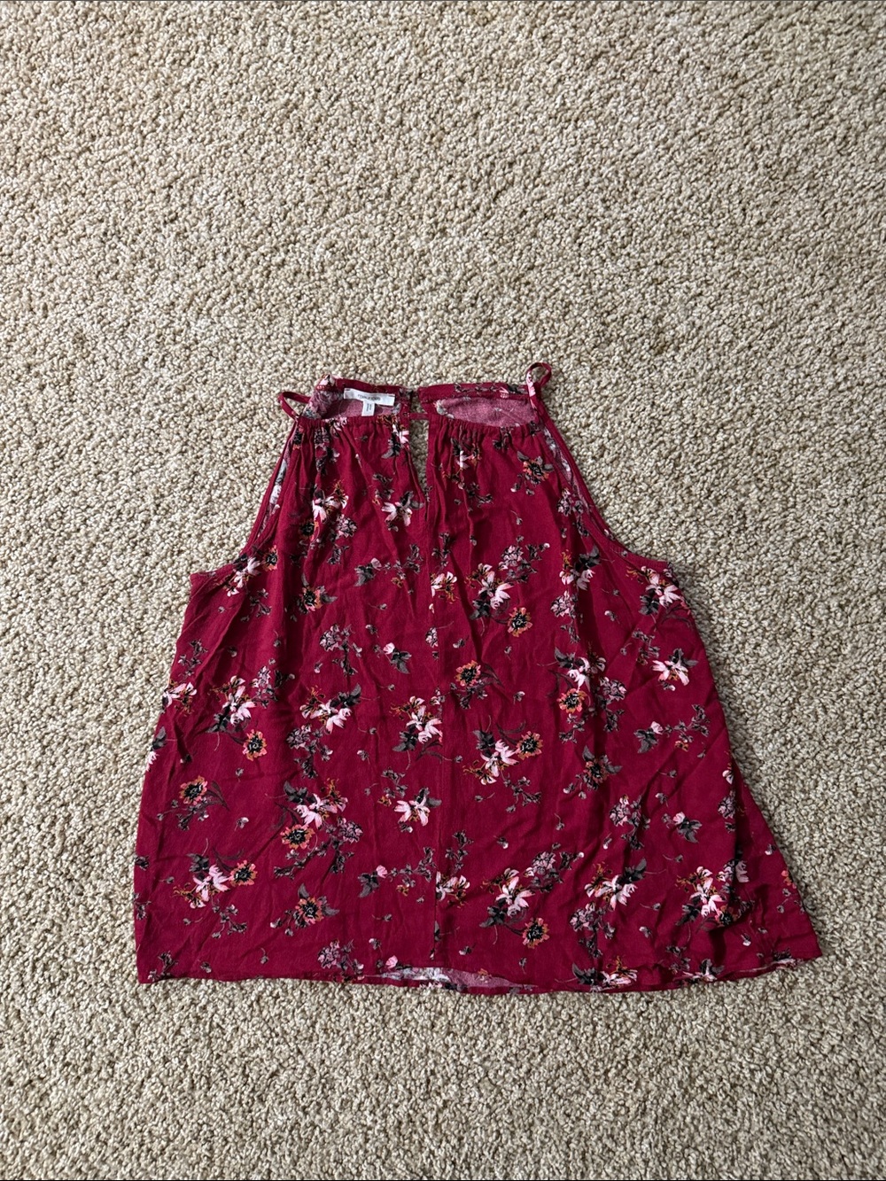 Maurices Floral Halter Camisole - Berry Red